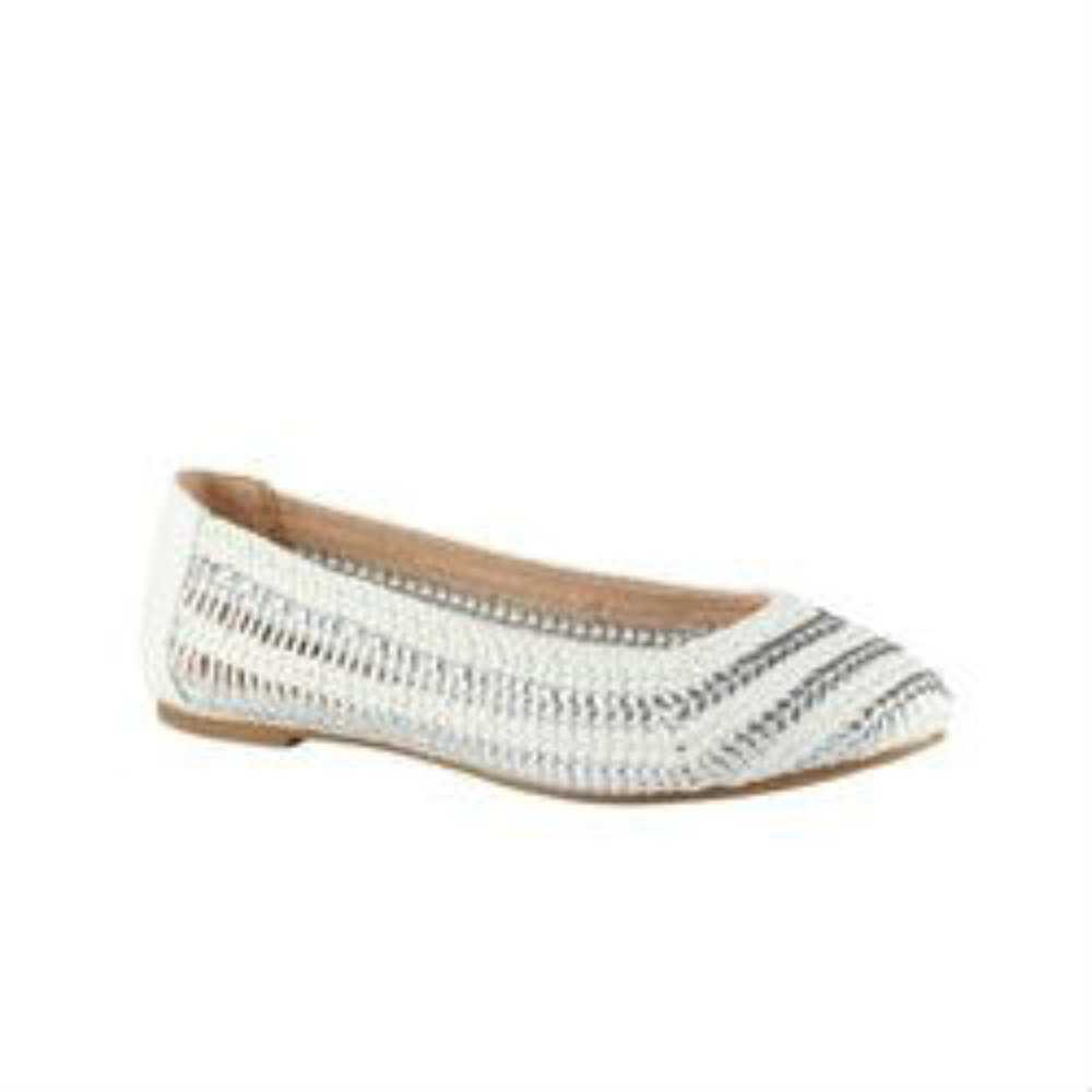 💕ALDO💕 Treleven White & Silver Woven Flats